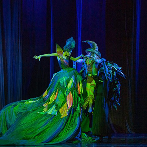 Two Ballet Dancers dressed in green