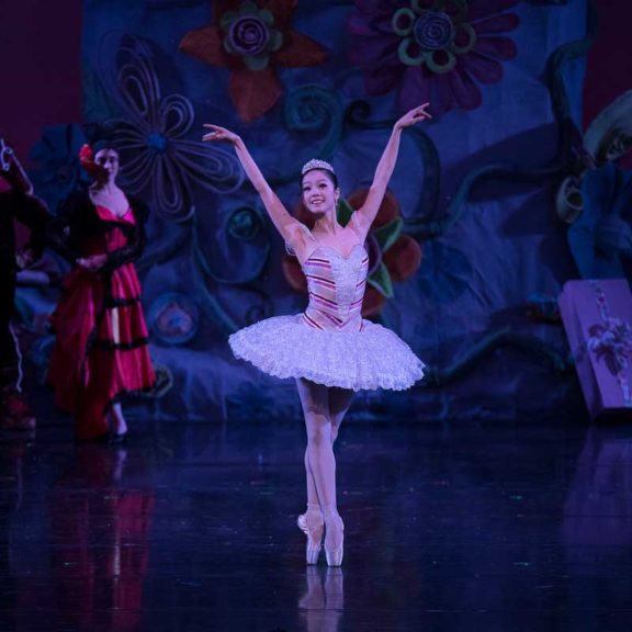ballet dancer in tutu performing