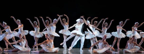 Cincinnati Ballet Swan Lake Ballerinas Fanning Out On Stage