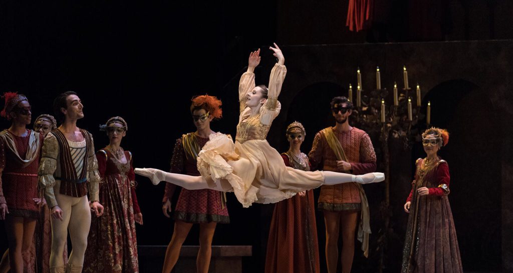 Ballet dancer jumping mid air
