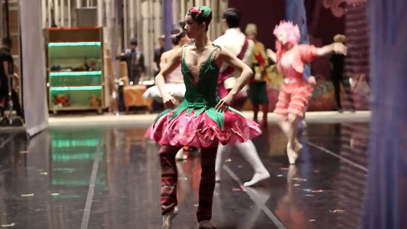 Warming up Before the Curtain Rises on Act Two of The Nutcracker Presented by Frisch’s Big Boy