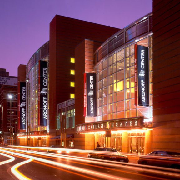 Aronoff Center For The Arts Building At Night Across The Street View