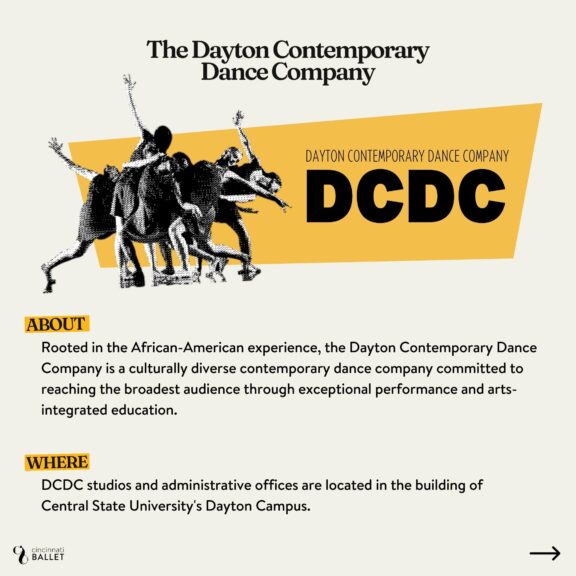 Graphic with information regarding the Dayton Contemporary Dance Comany